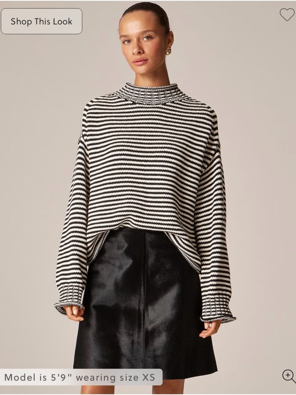 J CREW 2025 Rollneck™ sweater in black and white stripe never worn